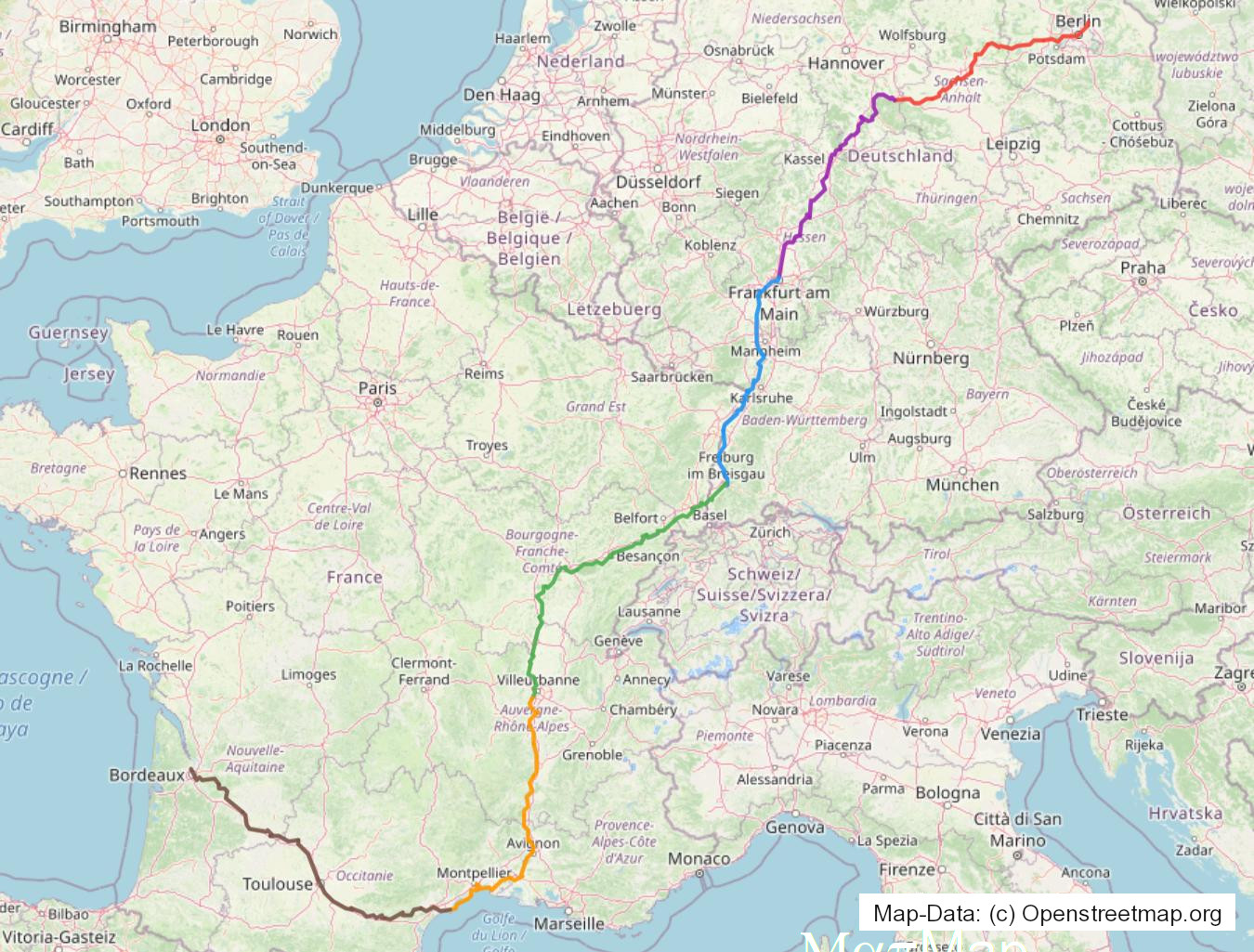 die geplante Route